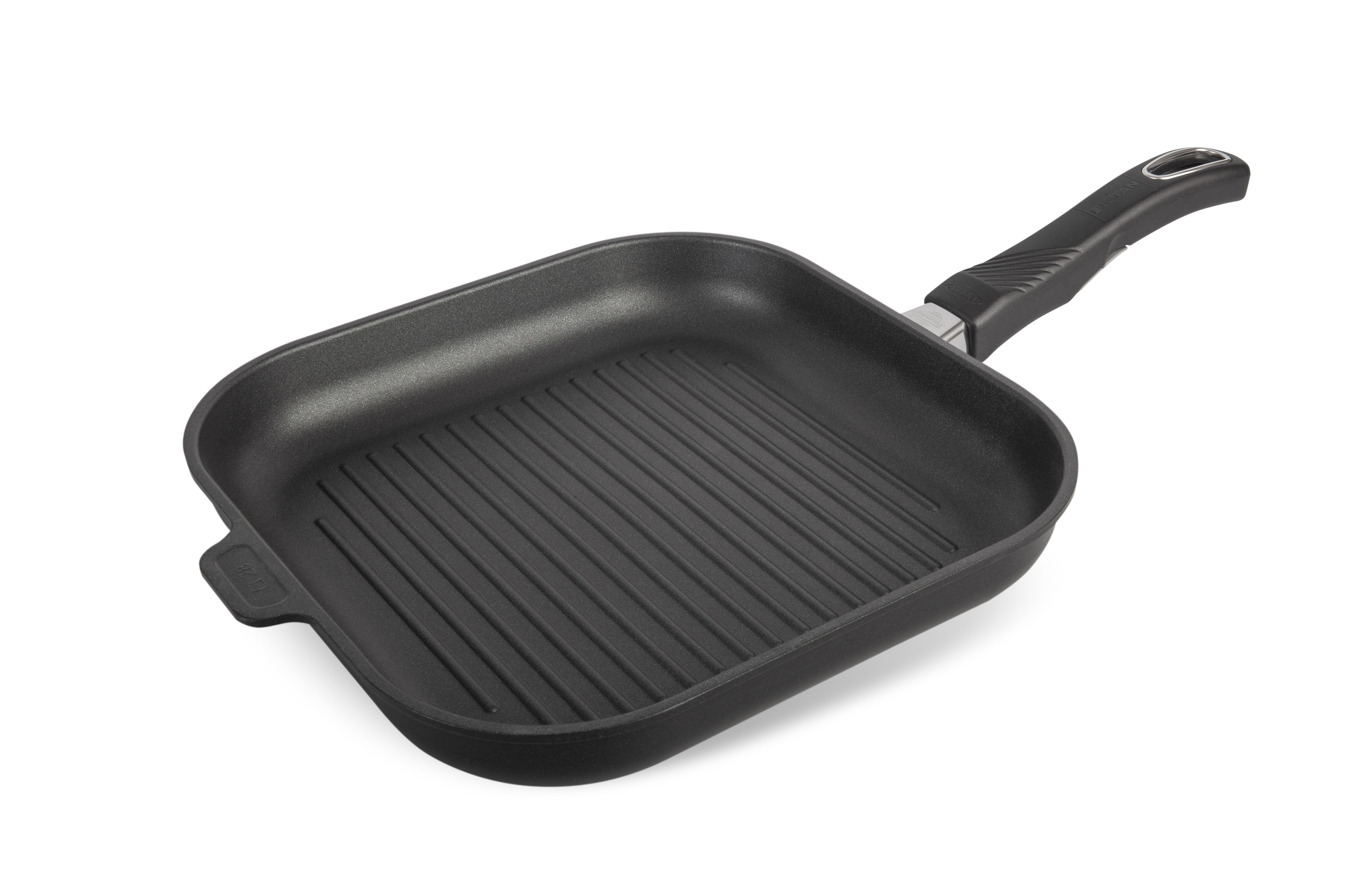 Grillpfanne 28x28cm, H=4cm, abnehmbarer Griff (Premium)