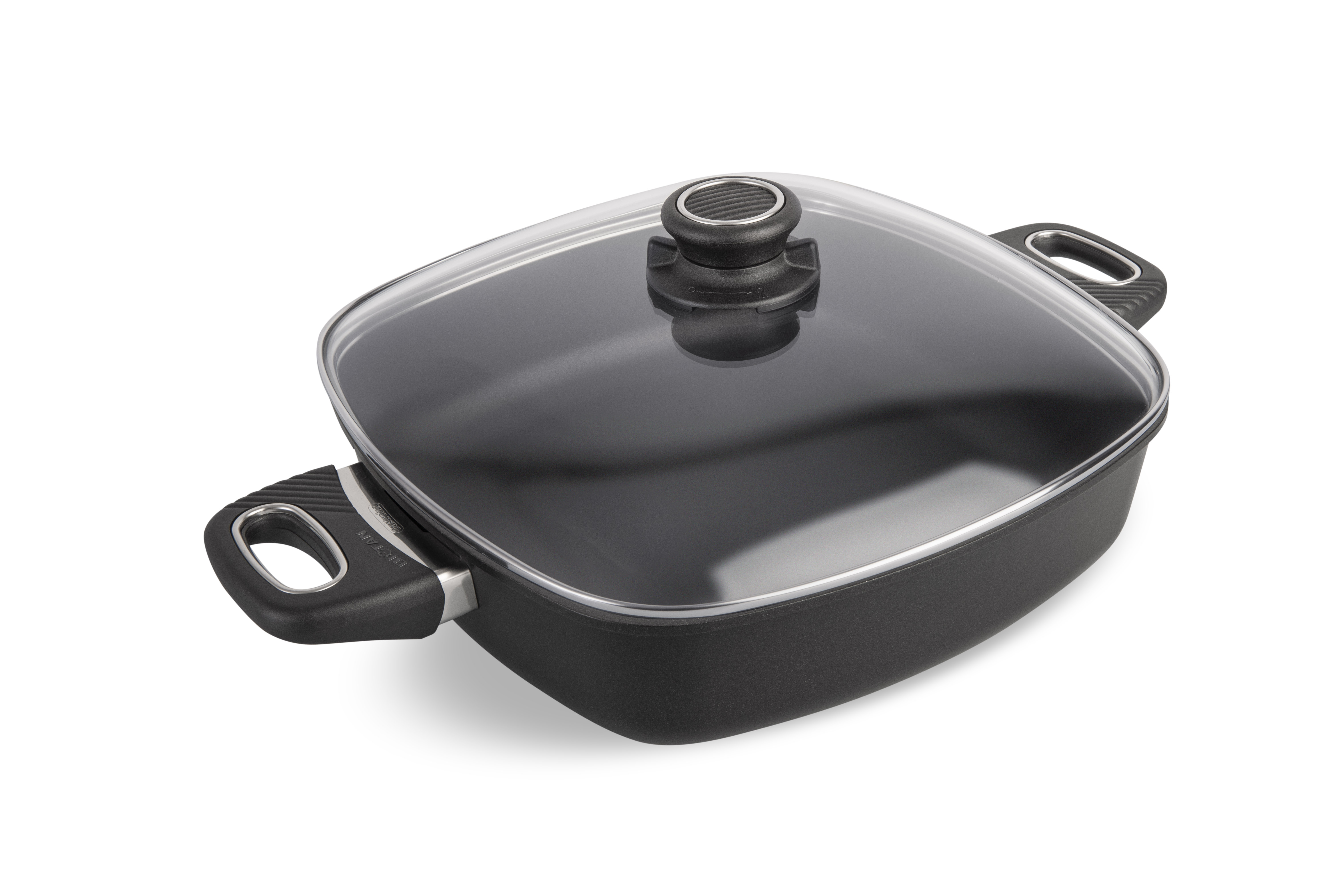 Guss-Stielkasserolle, 28 x 28cm, 7,5cm hoch 