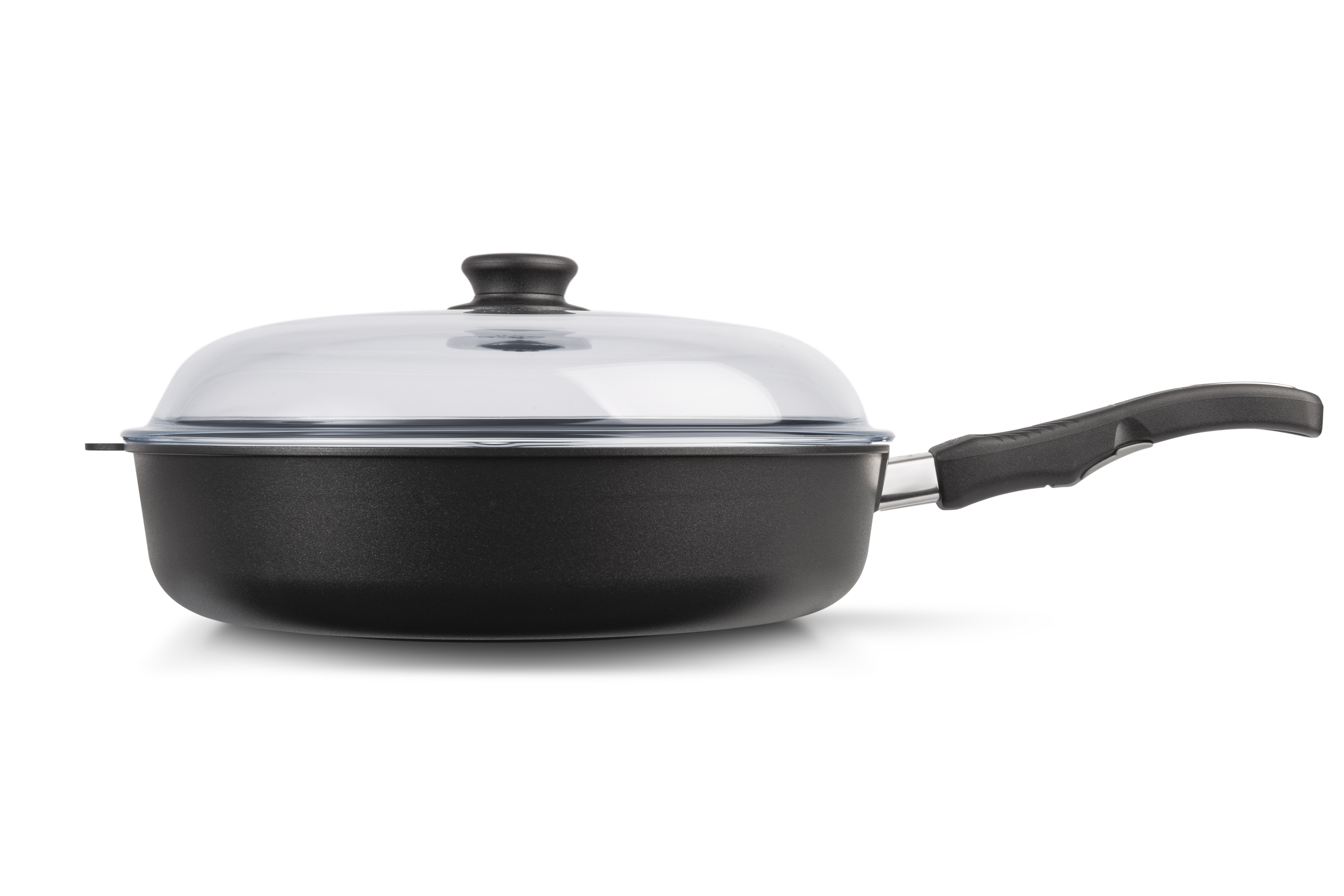 Aluguss Hochrand Bratpfanne, D=32cm, H=7cm, abnehmbarer Griff (Premium)