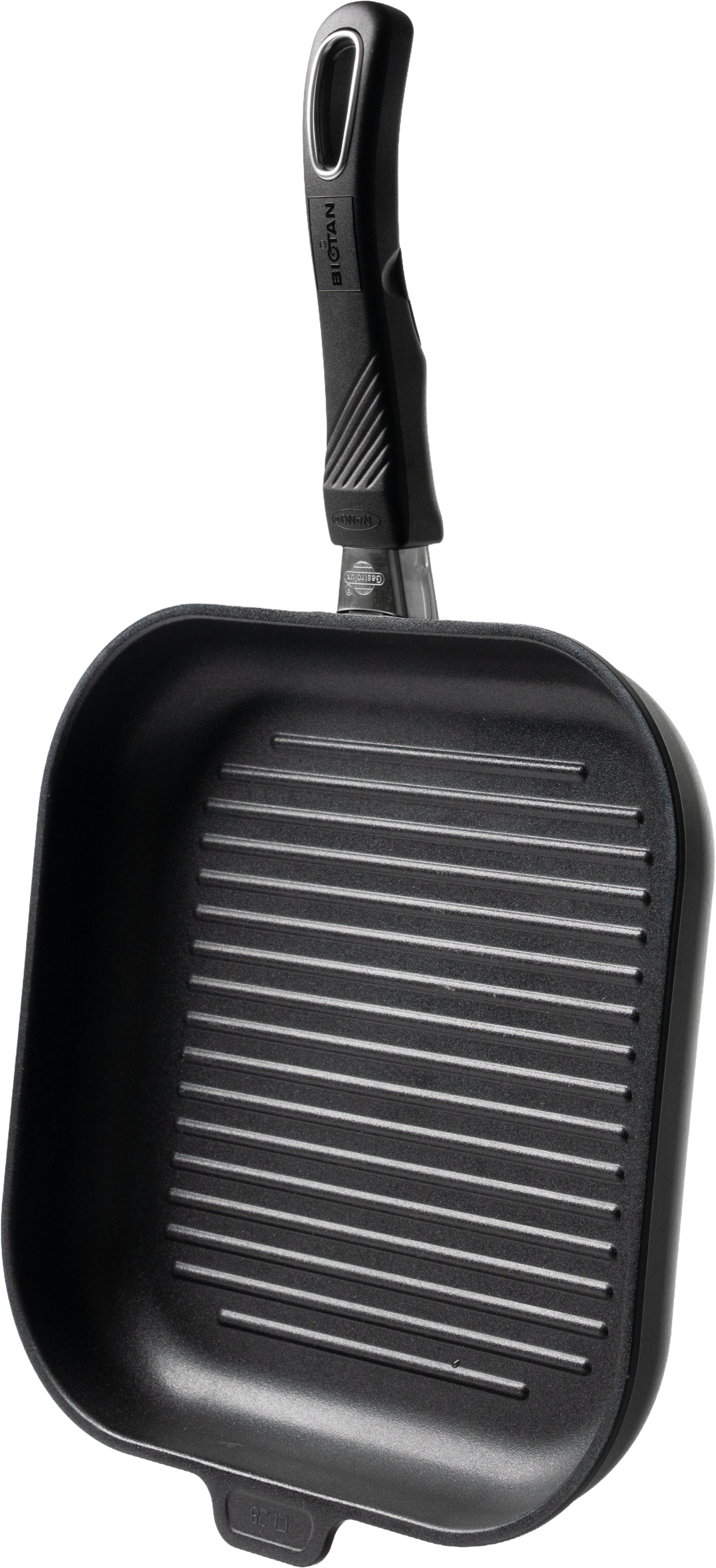 Grillpfanne 28x28cm, H=4cm, abnehmbarer Griff (Premium)