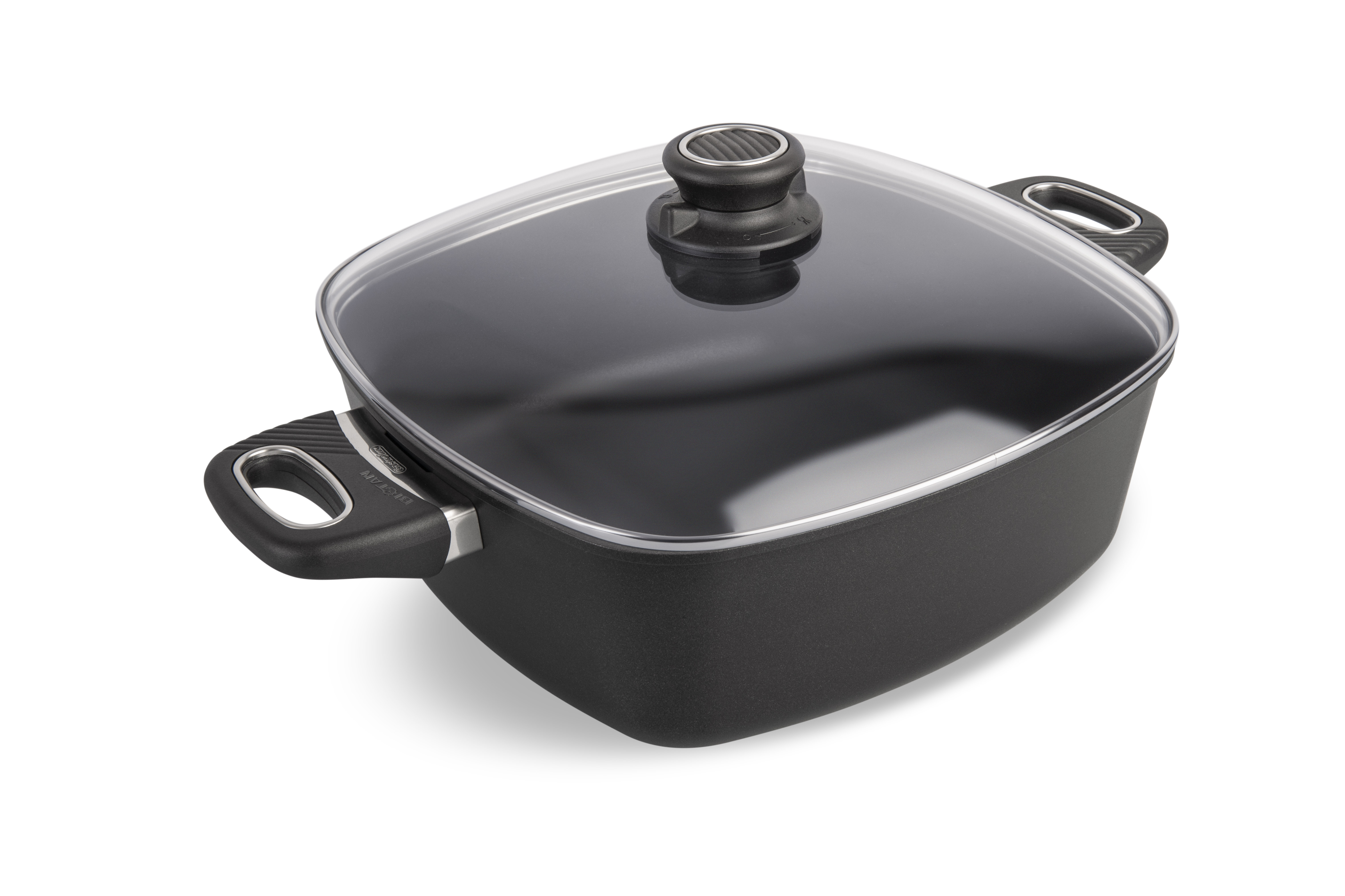 Guss-Stielkasserolle, 28 x 28cm, 10,5cm hoch